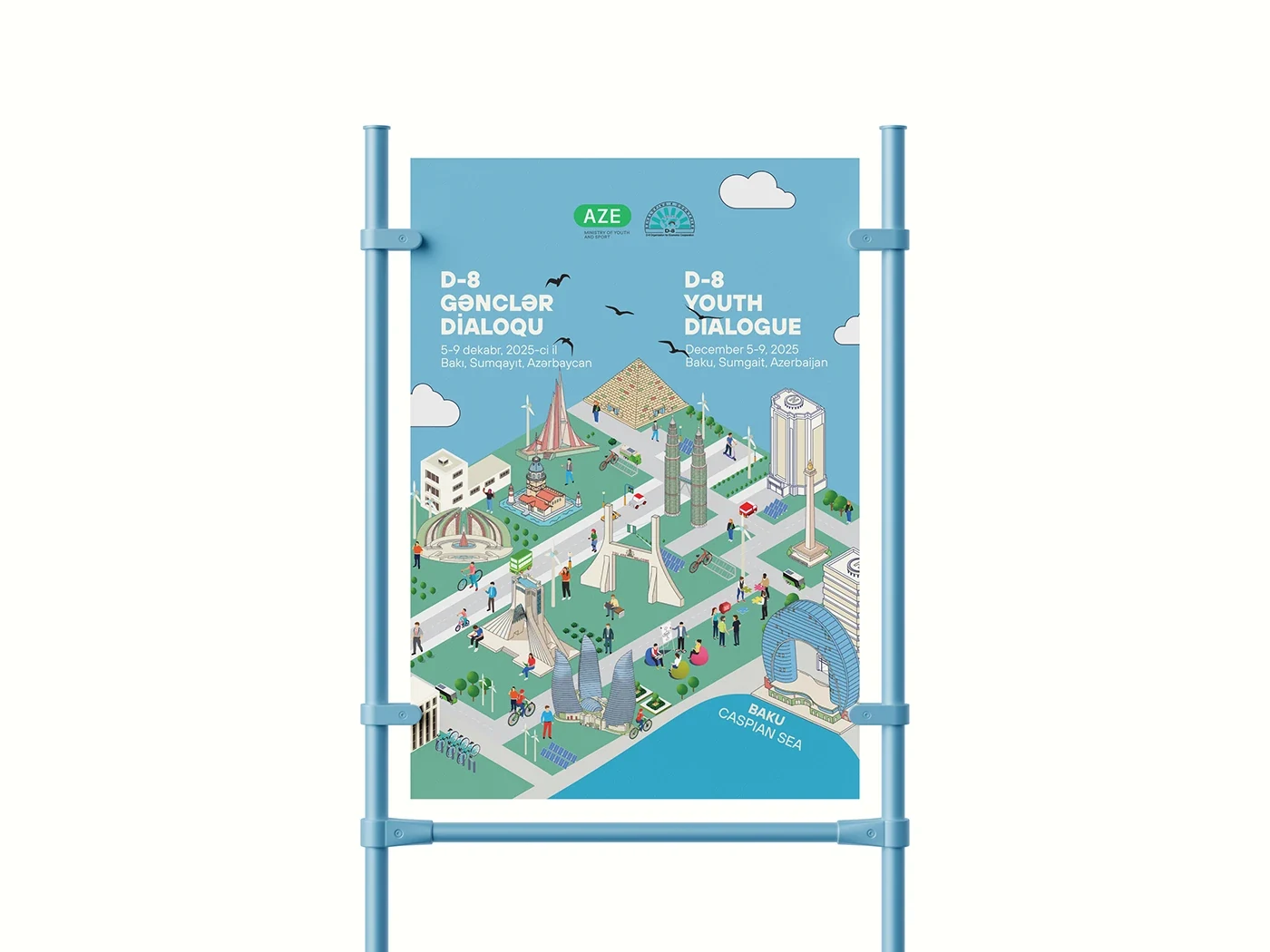 Event signage and landmark illustration