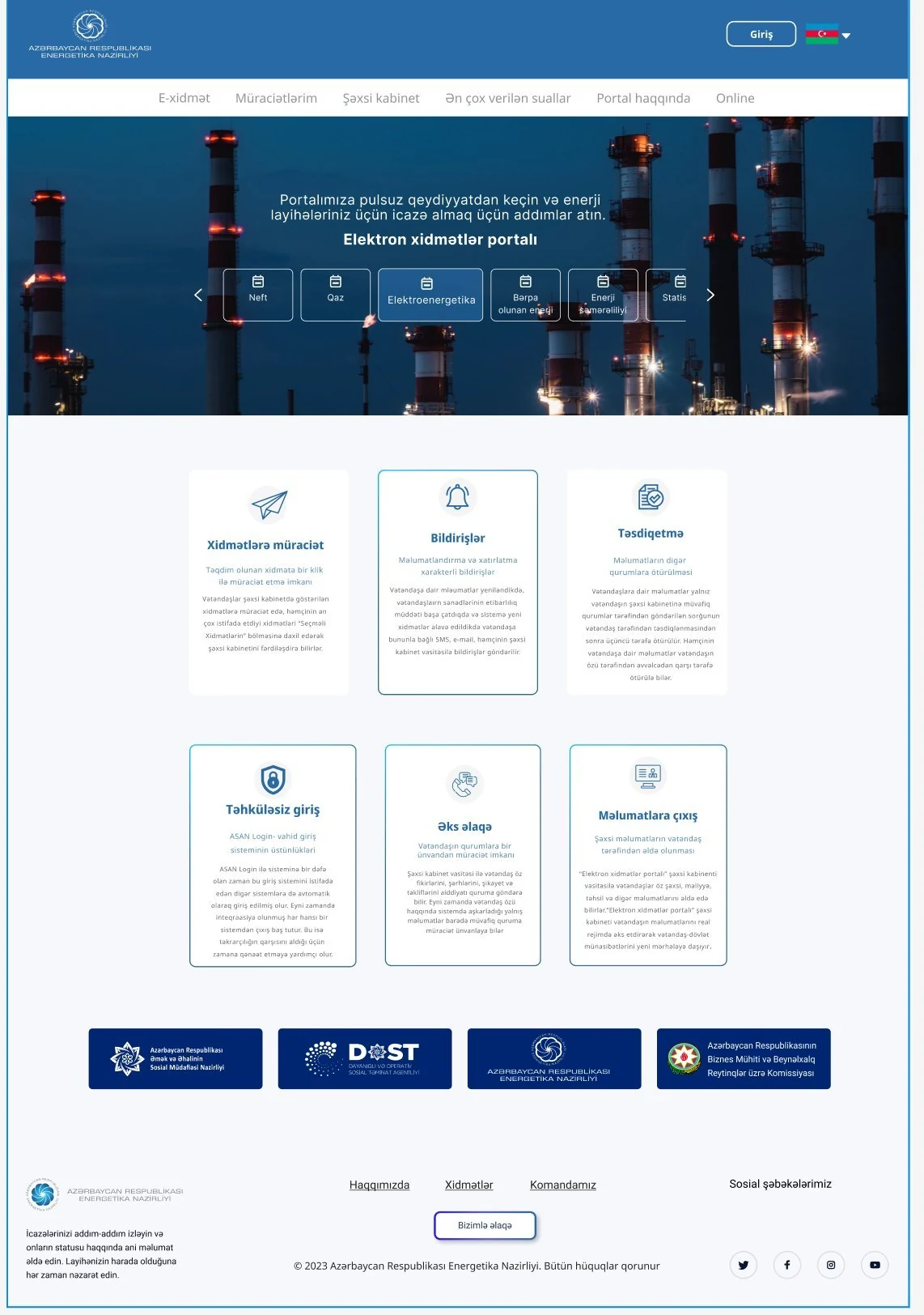 Ministry of Energy — electronic services portal design
