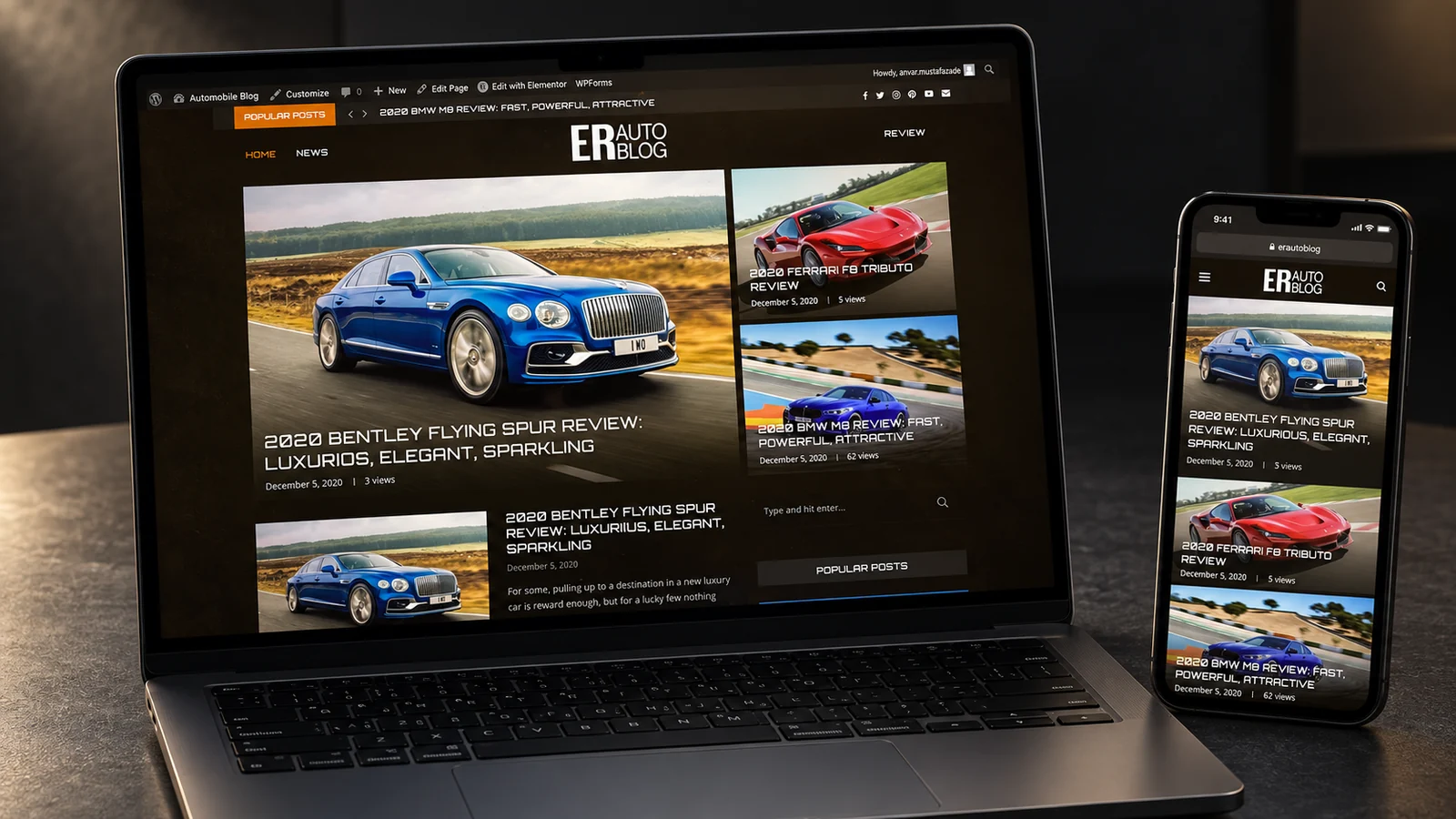 ERAutoBlog — selected project work